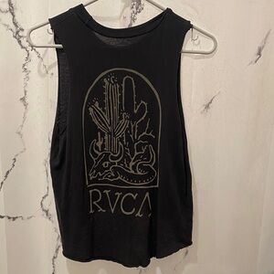 RVCA Black Sleeveless Desert Tombstone Graphic Top